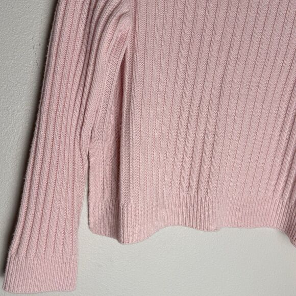RAILS Joelle Rib Wool & Cashmere Sweater in Petal Melange Pink Size Small - Picture 3 of 9